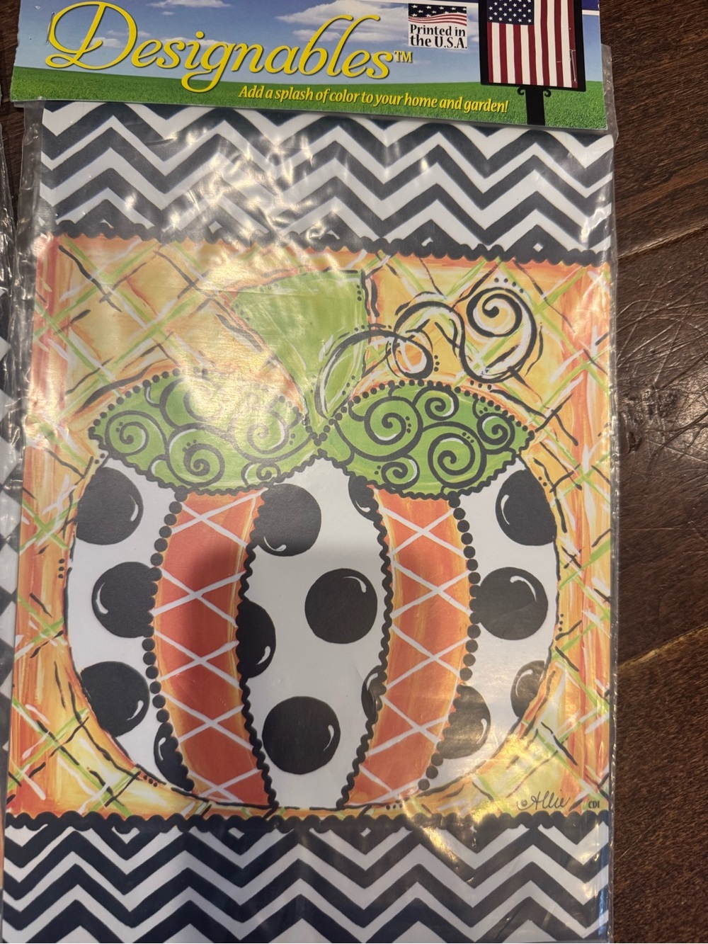 Designables Whimsical Pumpkin Fall Garden Flag Halloween Outdoor Decor NIP